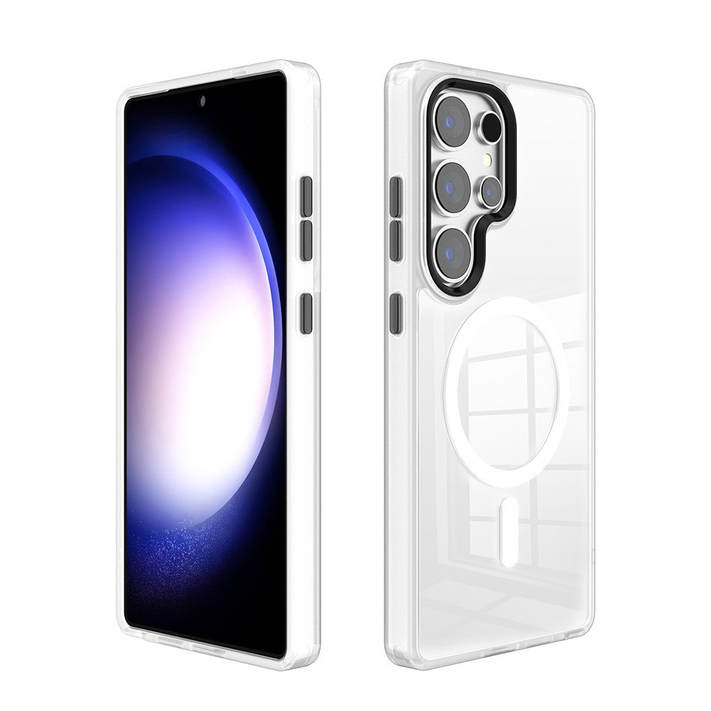 Metal Camera Lens Magnetic Transparent Magsafe Case for Samsung Galaxy S25 Edge