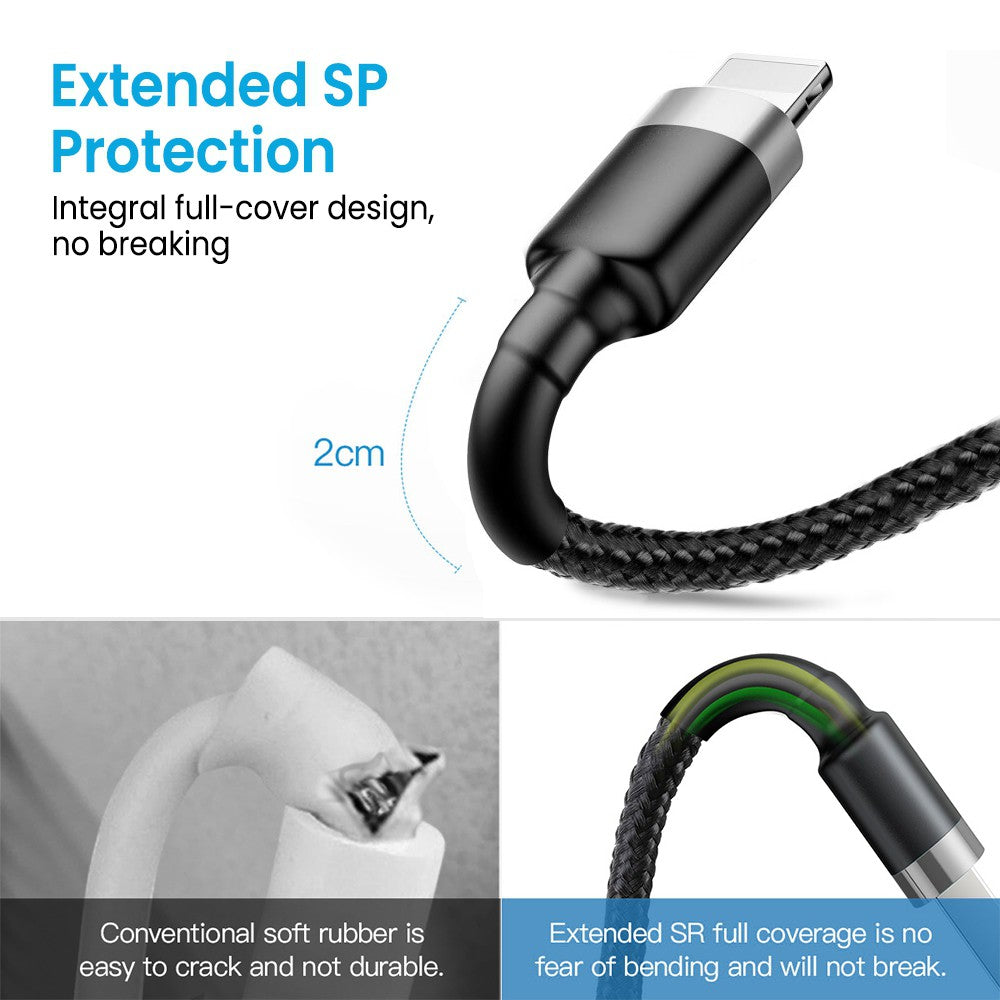 Braided Lightning to USB-A Fast Charging Cable 3M