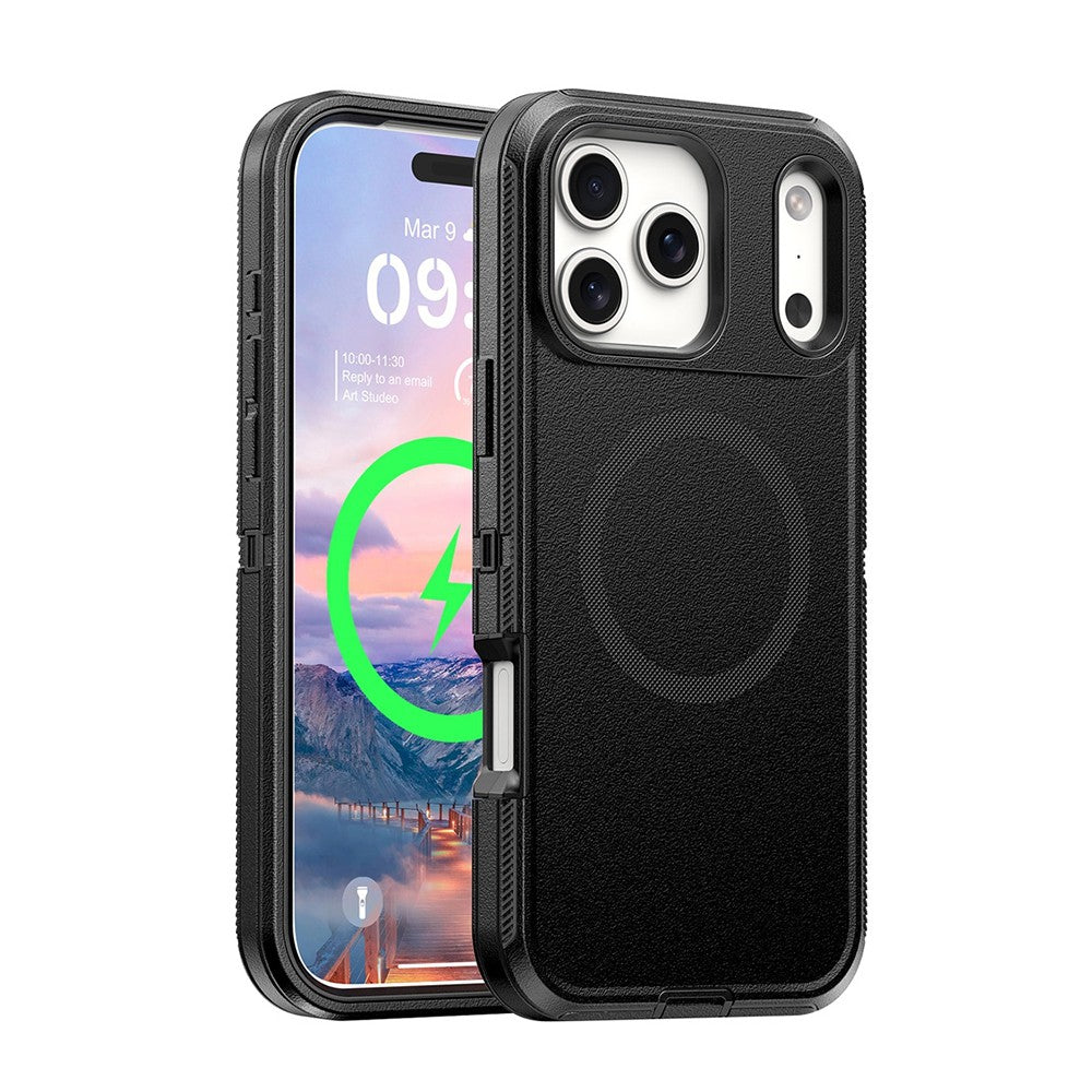 Shockproof Robot Armor Hard Plastic Belt Clip Case Cover with Magnetic Ring for iPhone 17 Pro Max