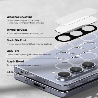 Silk Printing Camera Lens Protector Tempered Glass for Samsung Galaxy Z Fold6