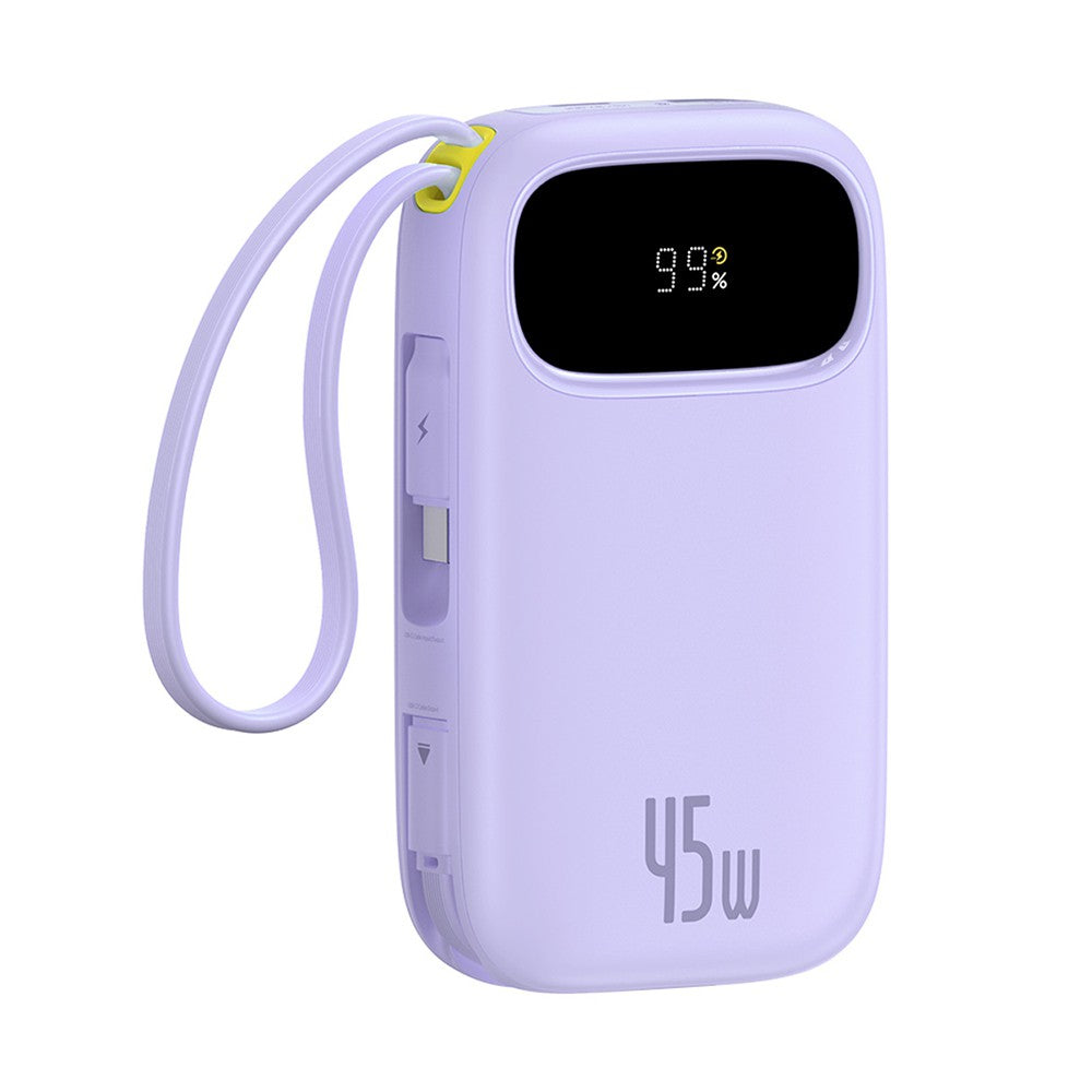 EnerFill FC31 Digital Display Power Bank – 10,000mAh, 45W Fast Charging, Dual Built-In Cables