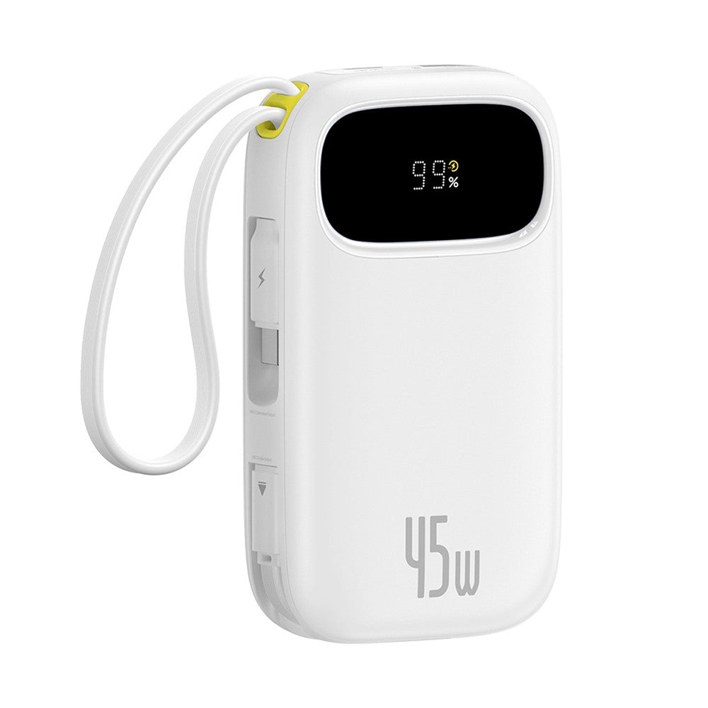 EnerFill FC31 Digital Display Power Bank – 10,000mAh, 45W Fast Charging, Dual Built-In Cables