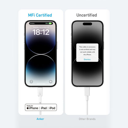 Anker 322 USB-C to Lightning Cable 1.8m / 6ft, Braided, MFi Certified