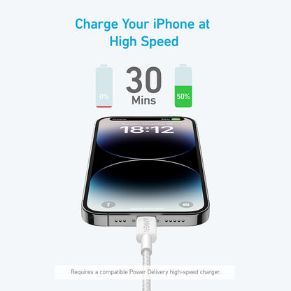 Anker 322 USB-C to Lightning Cable 1.8m / 6ft, Braided, MFi Certified