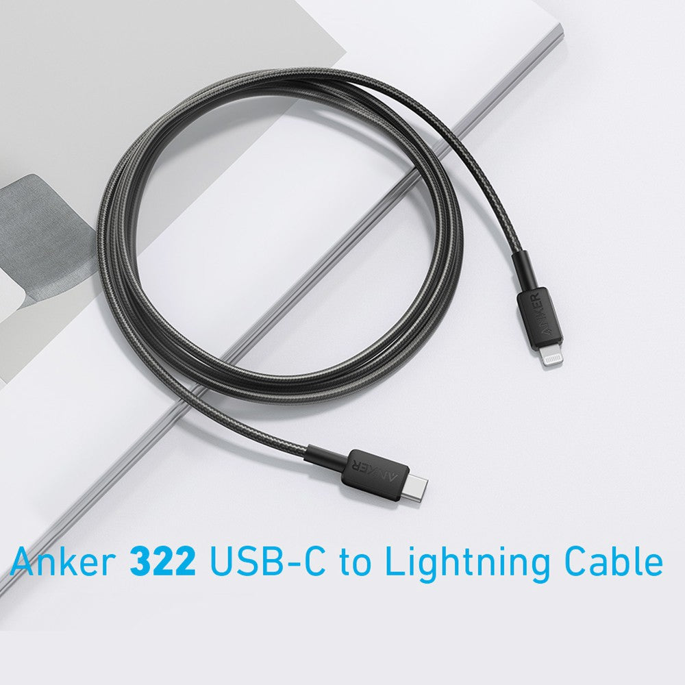 Anker 322 USB-C to Lightning Cable 1.8m / 6ft, Braided, MFi Certified