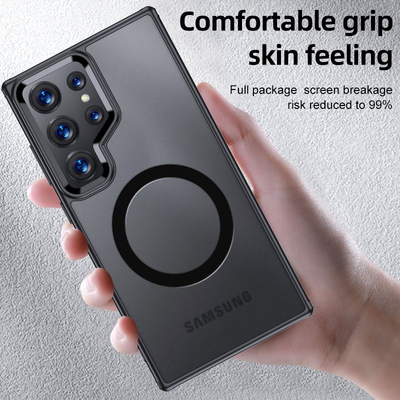 Aero Glide MagSafe Compatible Shock Proof Case for Samsung Galaxy S25 Ultra - Black