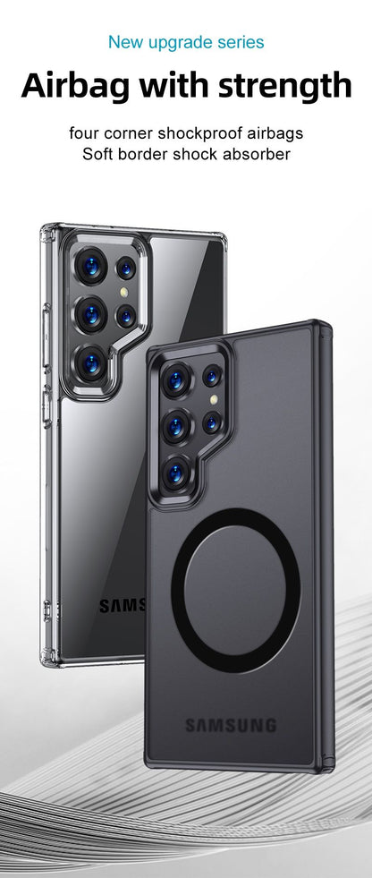Aero Glide MagSafe Compatible Shock Proof Case for Samsung Galaxy S25 Ultra - Black
