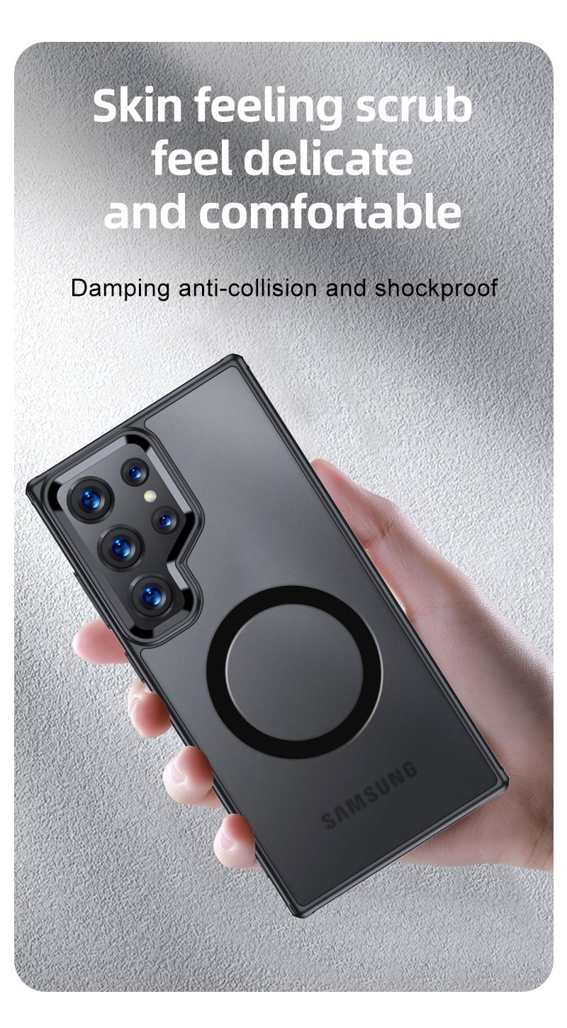 Aero Glide MagSafe Compatible Shock Proof Case for Samsung Galaxy S25 Ultra - Black