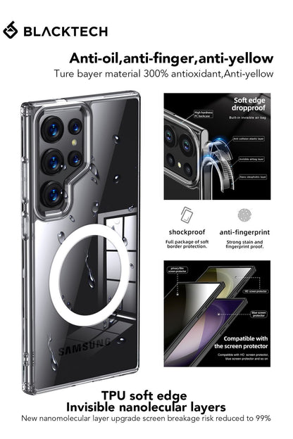 Aero Glide MagSafe Compatible Shock Proof Case for Samsung Galaxy S25 Ultra - Clear