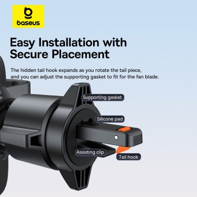 Metal Age 3 Gravity Car Mount – Air Vent Phone Holder (Model C40467600111-01, Black)