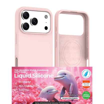 Liquid Silicone Case Cover with Magnetic Ring – For iPhone 17 Pro Max