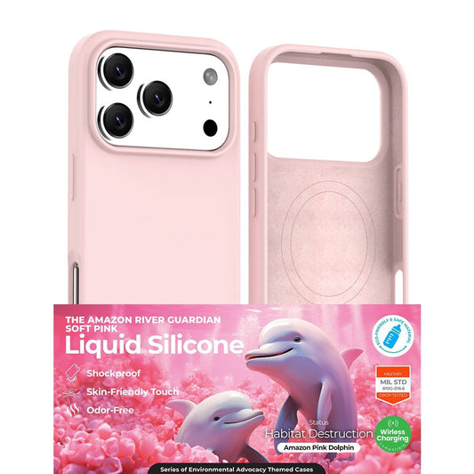 Liquid Silicone Case Cover with Magnetic Ring – For iPhone 17 Pro Max