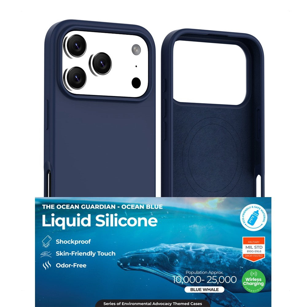 Liquid Silicone Case Cover with Magnetic Ring – For iPhone 17 Pro Max