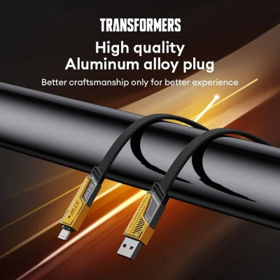 TF-A15 Deformed 4-in-1 Fast Charging Cable 65W – USB-C PD Multi Connector Cable for iPhone / Android / Laptop