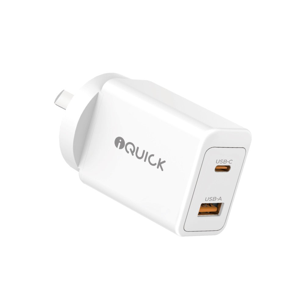 GaN II 45W PD3.0 QC3.0 Dual Ports Charging Adapter - White