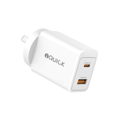 GaN II 45W PD3.0 QC3.0 Dual Ports Charging Adapter - White
