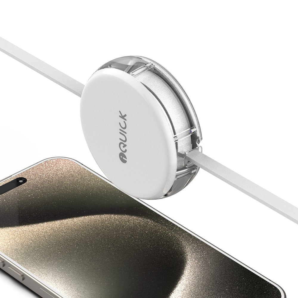 3 in 1 Retractable Fast Charge & Data Sync Cable IQTC2301 1.2m-White