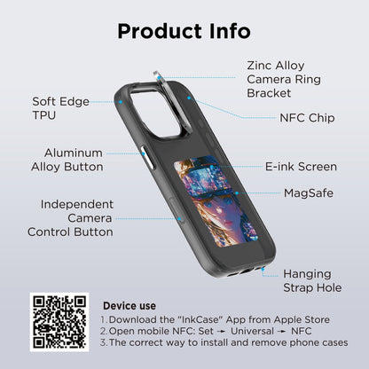 E-Ink Display Customizable Image Magnetic Case for iPhone 16 Pro