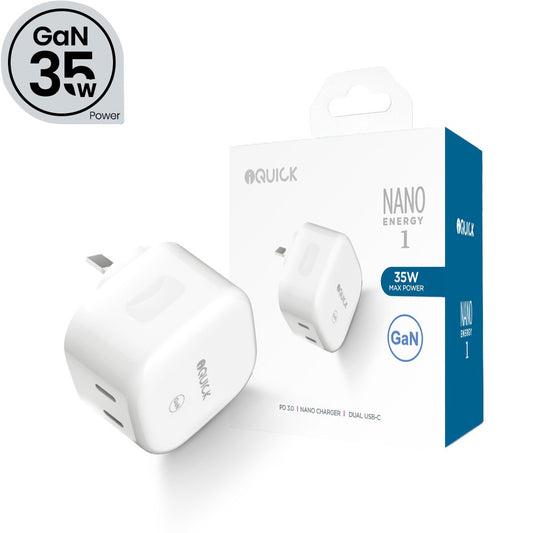 NANO Energy 1 35W USB-C Dual Ports Charging Adapter - White