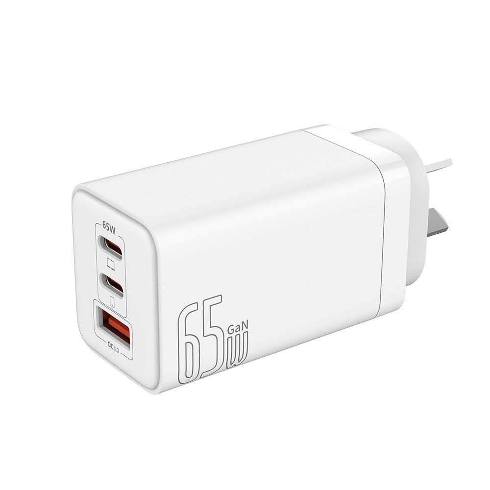 65W USB-C Dual Ports Charging Adapter-White