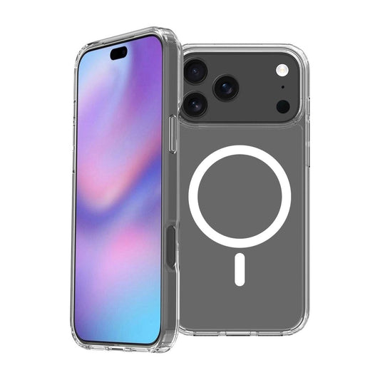 Hybrid Transparent Acrylic + TPU Case with Magnetic Ring for iPhone 17 Pro Max