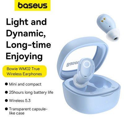 Baseus Bowie WM02 True Wireless Earphones – Bluetooth 5.3 TWS Earbuds with Charging Case