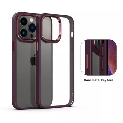Metal Camera Lens Transparent Shockproof Case Cover – For iPhone 15