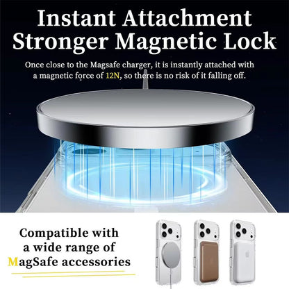 Hybrid Transparent Acrylic + TPU Case with Magnetic Ring for iPhone 17 Pro Max
