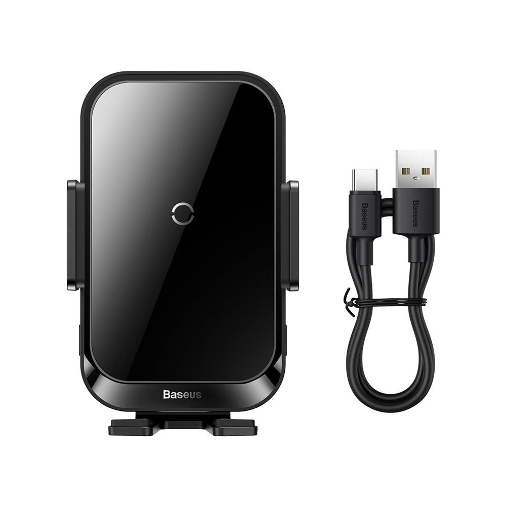 Baseus Halo Car Phone Holder with 15W Induction Wireless Charger – Air Vent Mount, Auto Alignment (SUDD000001, Black)