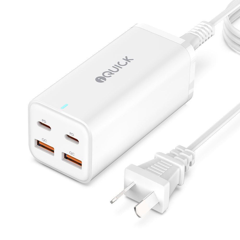 100W 2 USB A 2 USB C 4-Port Charger Power Strip - White