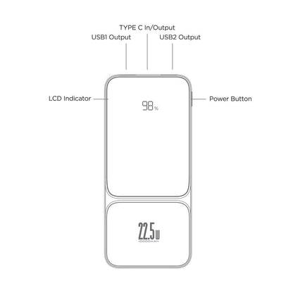 POWER SQUARE 0 – 10000mAh 22.5W Digital Display Power Bank
