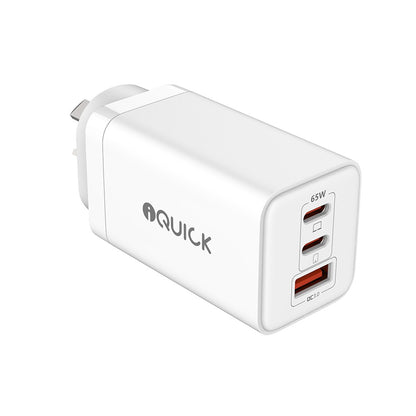 65W USB-C Dual Ports Charging Adapter-White