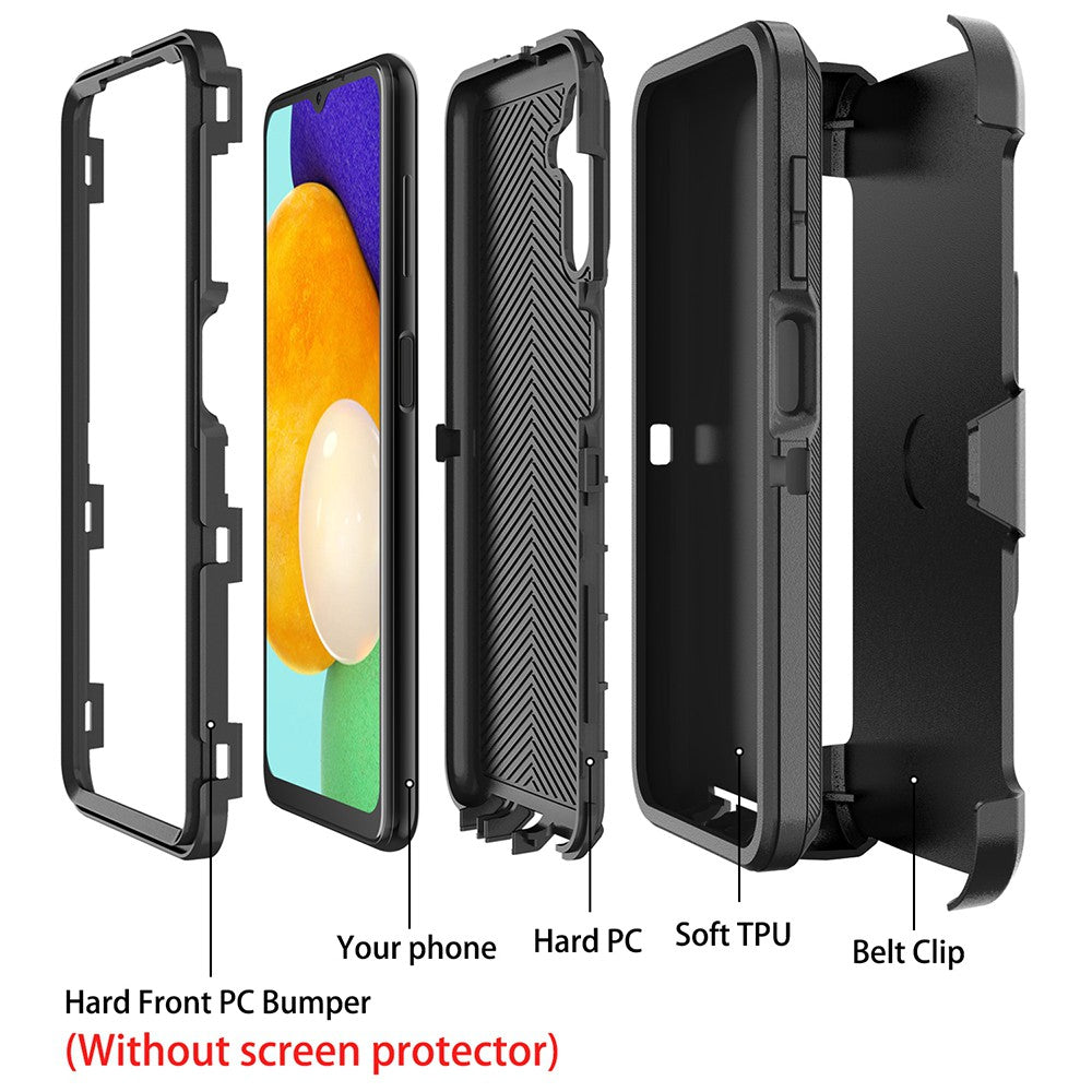 Shockproof Robot Armor Hard Case with Belt Clip for Samsung Galaxy A36 5G - Black