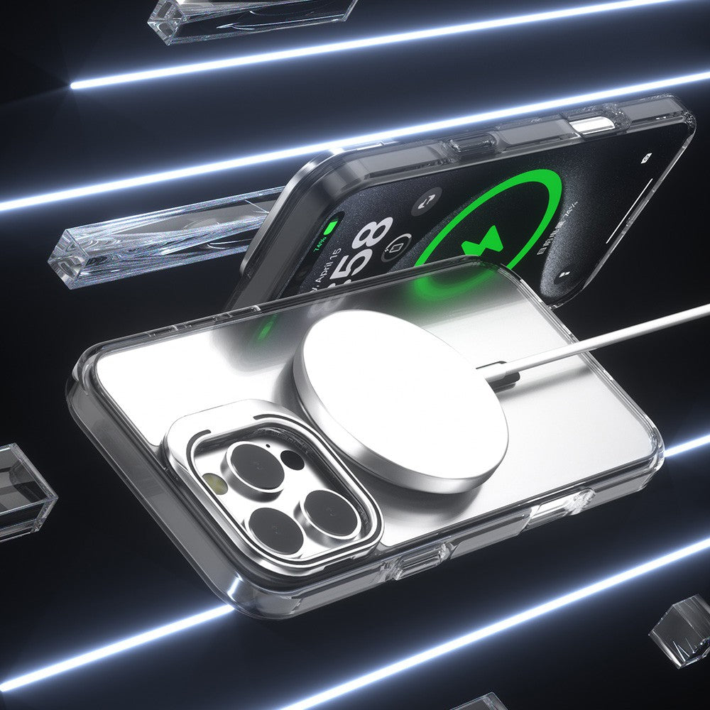Lens Flip Stand Transparent MagSafe Case for iPhone 16 Pro Max