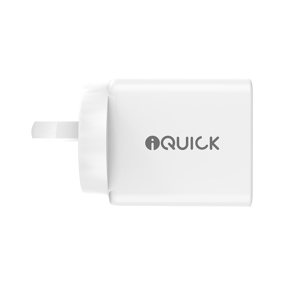 GaN II 30W PD3.0 QC3.0 Dual Ports Charging Adapter - White