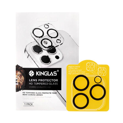 Kinglas Back Camera Lens HD Tempered Glass Black Circle for iPhone 16 Pro / iPhone 16 Pro Max / iPhone 14 Pro / iPhone 14 Pro Max