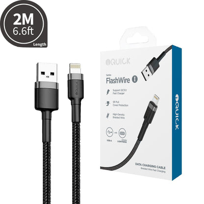 Braided Lightning to USB-A Fast Charging Cable 2M