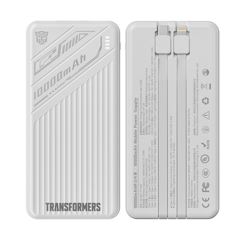 Transformers TF-D28 10000mAh Powerbank – Built-In Cable