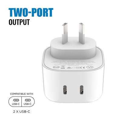 NANO Energy 1 35W USB-C Dual Ports Charging Adapter - White