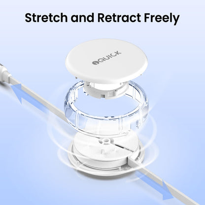 3 in 1 Retractable Fast Charge & Data Sync Cable IQTC2301 1.2m-White