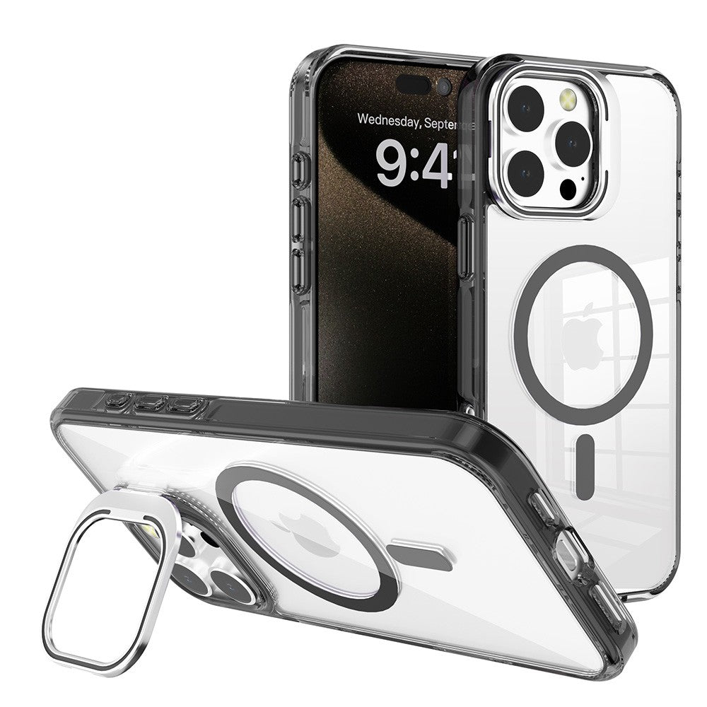 Lens Flip Stand Transparent MagSafe Case for iPhone 16 Pro Max
