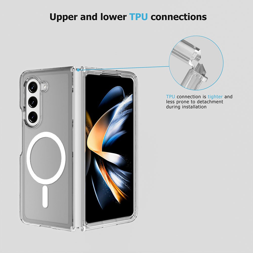 Ultimake Shockproof Transparent Case with Magnetic Ring for Samsung Galaxy Z Fold7 – Clear MagSafe-Compatible Cover