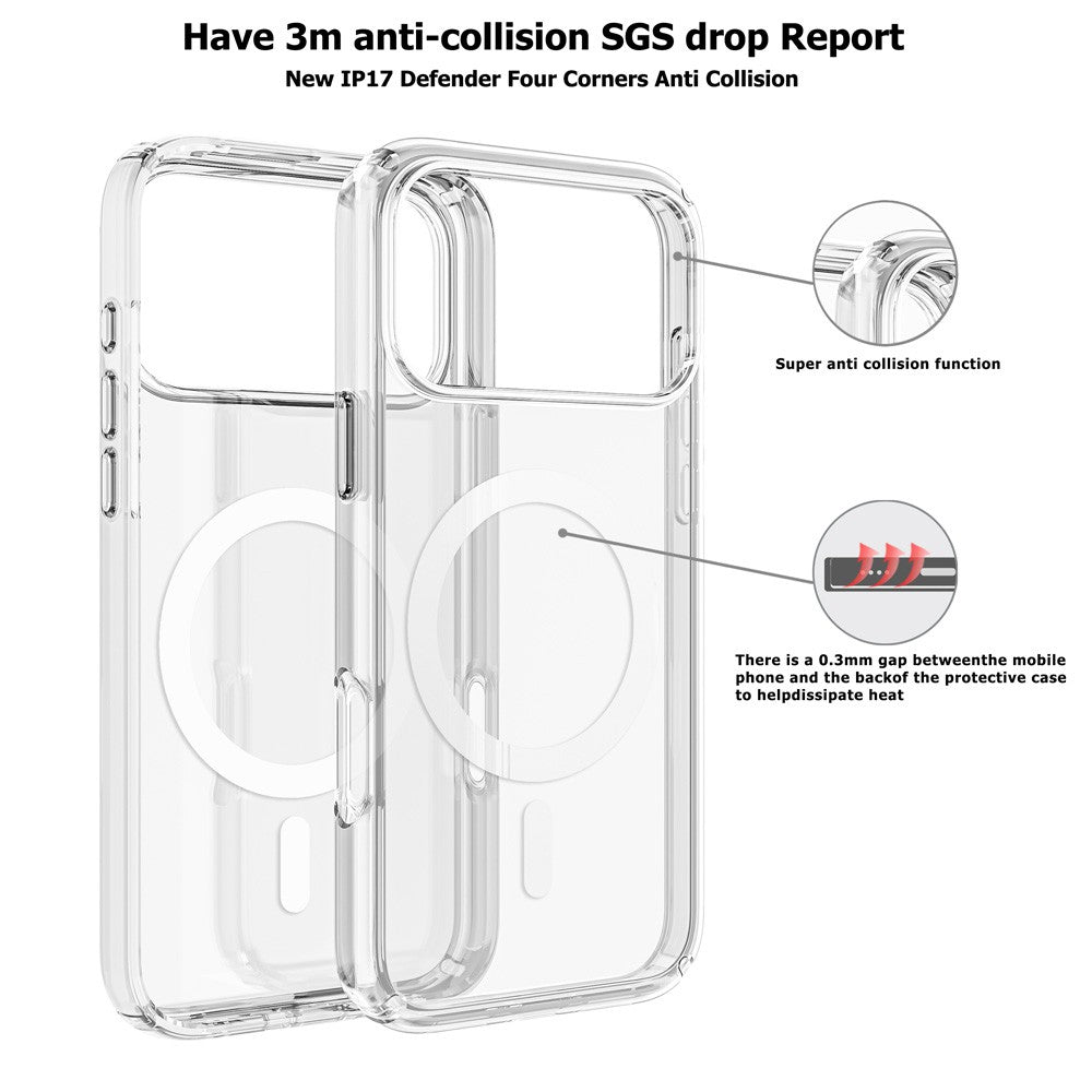 Ultimake Shockproof Transparent Magsafe Case for iPhone 17 Pro