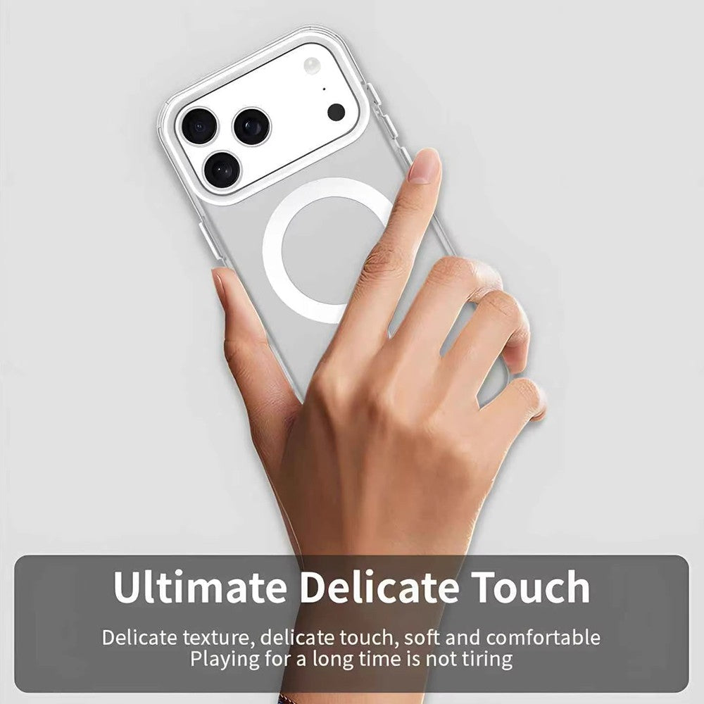 Hybrid Transparent Acrylic + TPU Case with Magnetic Ring for iPhone 17 Pro Max
