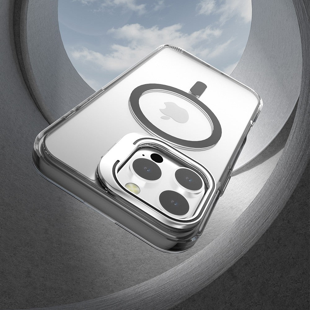 Lens Flip Stand Transparent MagSafe Case for iPhone 16 Pro Max