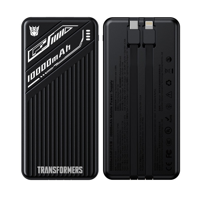 Transformers TF-D28 10000mAh Powerbank – Built-In Cable