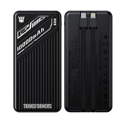 Transformers TF-D28 10000mAh Powerbank – Built-In Cable