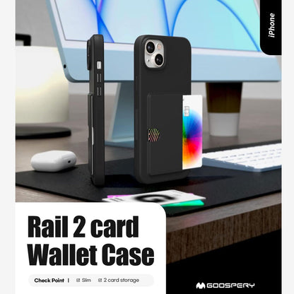 Goospery Rail 2 Card Holder Case Cover – Slim Wallet Design with Slide Card Slot for iPhone Air