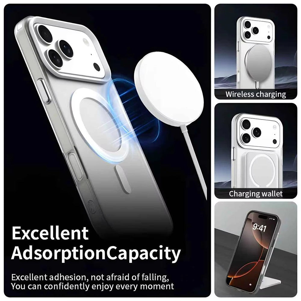 Hybrid Transparent Acrylic + TPU Case with Magnetic Ring for iPhone 17 Pro Max