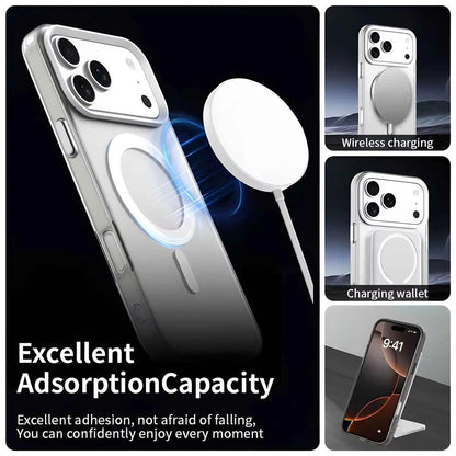 Hybrid Transparent Acrylic + TPU Case with Magnetic Ring for iPhone 17 Pro Max